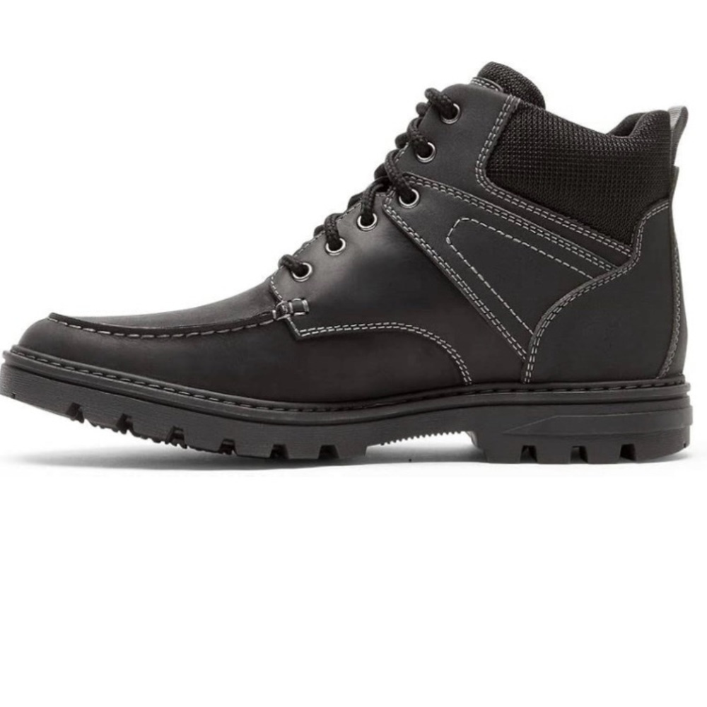 Rockport Black Rugged Ankle Boots with Lace-Up Design